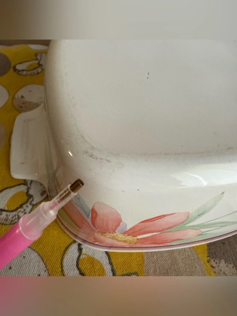 Vintage Corningware 1.5 liter Peony Floral square dish with lid